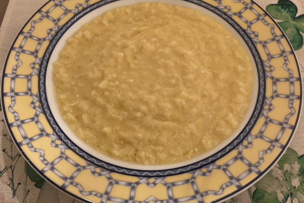 Avgolemono, a soup made with rice. Photo: Instagram/@around_the_bay_and_away
